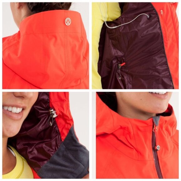 Lululemon RightAs Rain Jacket Coral Hood Soft Shell Coat Trench Waterproof Zip 4 - Picture 12 of 15